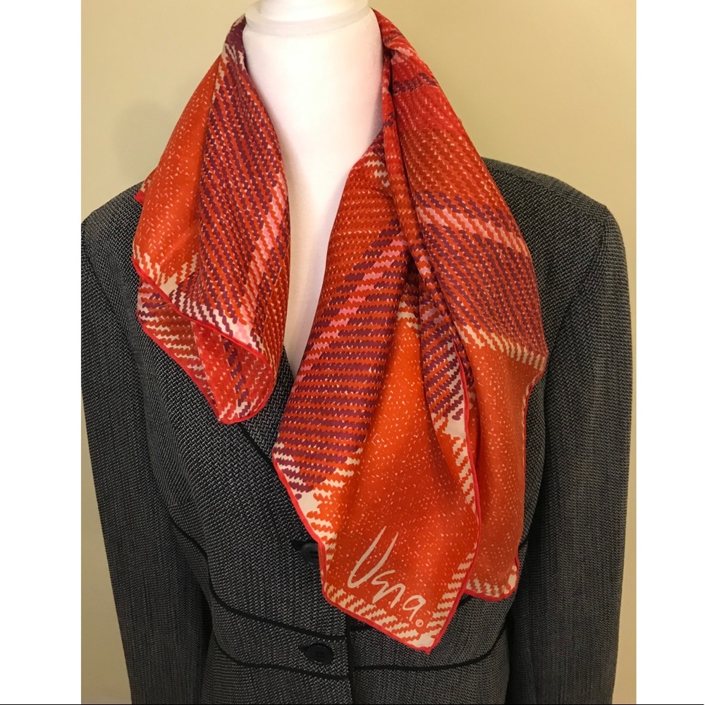 Vintage orange silk scarf